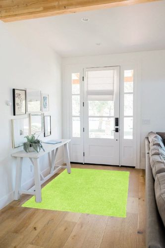 Green Chenille Shag Rug - 4' x 6' St Croix Trading in White Scandinavian Entryway