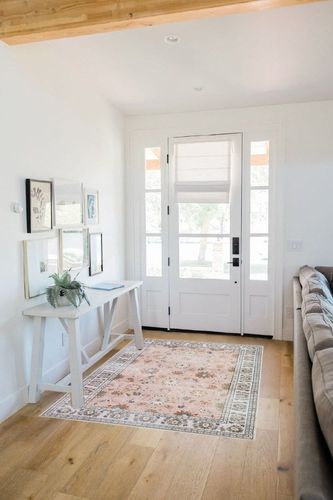 BRICHOEE Vintage Washable Area Rug 4x6 Blush Low-Pile Indoor Floral Print Carpet Non Slip Printed Persian Boho Rug for Living Room in White Scandinavian Entryway