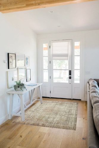 Loloi II Margot Collection MAT-01 Antique/Sage 3'-6" x 5'-6" Accent Rug feat. CloudPile in White Scandinavian Entryway