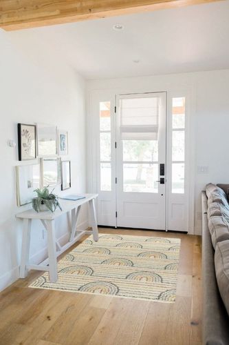 Alec Rainbow Shag Area Rug Mack & Milo Rug Size: Rectangle 4'4" x 6' in White Scandinavian Entryway