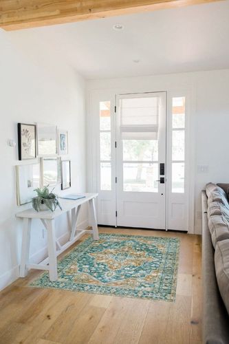 Garvee Area Rug 4x6 Vintage Persian Rug Medallion Distressed Rug Retro Oriental Floor Cover Living Room Bedroom Soft Washable Rug Non-Slip Low Pile Foldable Office Throw Carpet Accent Thin Rug Green in White Scandinavian Entryway