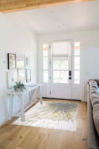nuLOOM Amaya Abstract Area Rug, 4x6, Gold in White Scandinavian Entryway