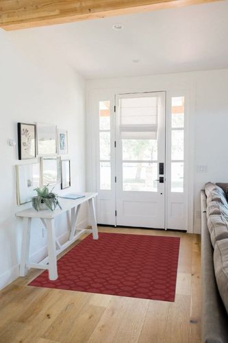 Garland Rug Sparta 4 ft. x 6 ft. Area Rug Chili Red in White Scandinavian Entryway