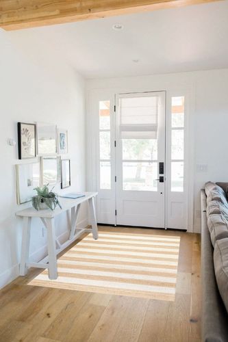 nuLOOM Alisia Flatweave Striped Jute Area Rug, 4x6, Off-white in White Scandinavian Entryway
