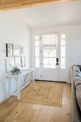 KEMA Jute Braided Area Rug, 4x6 Feet (48x72 Inches) - Rustic Vintage Braided Reversible Rectangular Rug, Shag Rugs for Bedroom, Jute Kitchen Rug, Living Room Rugs, Floor Rug in White Scandinavian Entryway