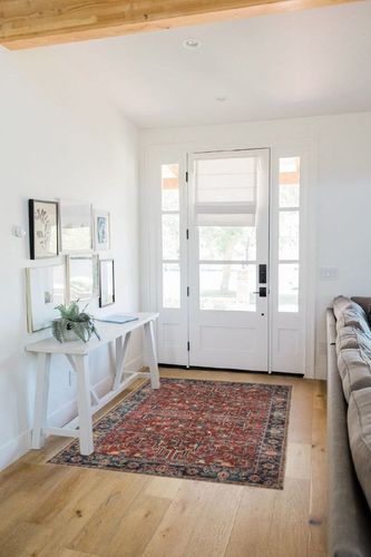 Valenrug Washable Rug 4x6 - Ultra-Thin Antique Collection Area Rug, Stain Resistant Rugs for Living Room Bedroom, Distressed Vintage Rug(Red, 4'x6') in White Scandinavian Entryway