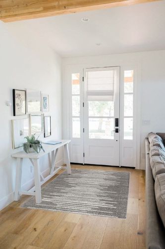 JONATHAN Y MOH205B-4 Aya Berber Stripe Geometric Indoor Farmhouse Area-Rug Bohemian Minimalistic Striped Easy-Cleaning Bedroom Kitchen Living Room Non Shedding, 4 X 6, Gray,Cream in White Scandinavian Entryway