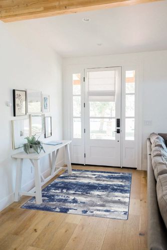 BEIMO Area Rugs for Living Room 4x6 Large Modern Machine Washable Rugs Distressed Abstract Print Blue Throw Rug for Bedroom Aesthetic, Non Slip Carpet with Gripper in White Scandinavian Entryway