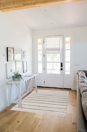 JONATHAN Y MOH201A-4 Williamsburg Minimalist Stripe Indoor Farmhouse Area-Rug Bohemian Minimalistic Easy-Cleaning Bedroom Kitchen Living Room Non Shedding, 4 X 6, Cream,Gray in White Scandinavian Entryway