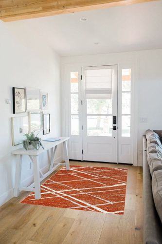 nuLOOM Thigpen Contemporary Area Rug, 4x6, Dark Orange in White Scandinavian Entryway