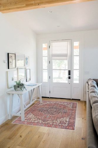 Bloom Rugs Washable 4' x 6' Rug - Red/Orange/Beige Traditional Area Rug for Living Room, Bedroom, Dining Room, and Kitchen - Exact Size: 4' x 6' in White Scandinavian Entryway