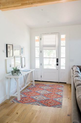 NEATIIP Washable Bohemian 4x6 Area Rug, Suitable for Bathroom for Bedroom Living Room Kitchen Outdoor The Boho Printed Area Rugs, Non-Slip Backing Washable Rug Red/Green in White Scandinavian Entryway