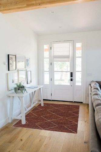 SAFAVIEH Vintage Leather Collection Accent Rug - 4' x 6', Brown & Natural, Handmade Modern Rustic Boho, Ideal for High Traffic Areas in Entryway, Living Room, Bedroom (VTL801T) in White Scandinavian Entryway