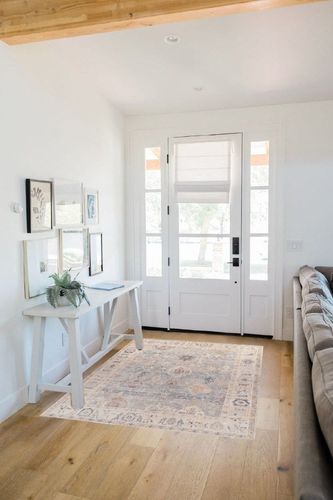 Becki Owens x Surya Marlene Area Rug, 3'10" x 5'7", Pale Blue in White Scandinavian Entryway