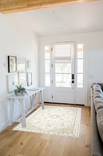 Safavieh Micro-Loop Collection Accent Rug - 4' x 6', Beige & Ivory, Handmade Medallion Wool, Ideal for High Traffic Areas in Entryway, Living Room, Bedroom (MLP505B) in White Scandinavian Entryway