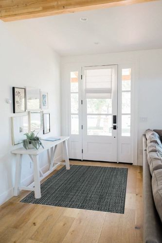 Seavish 4X6 Area Rug Entryway Rug Cotton Woven Rug Grey Washable Rug Outdoor Rug Patio Rugs Accent Rug Front Door Floor Mat Rug Throw Rugs for Laundry Kitchen Bedroom Living Room in White Scandinavian Entryway