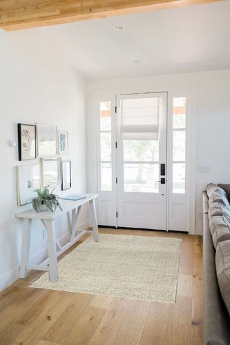 nuLOOM Elfriede Farmhouse Jute Blend Area Rug, 4' x 6', Natural in White Scandinavian Entryway