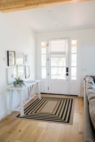Lahome Modern Geometric Easy Jute Rug, 4x6 Bedroom Rug Washable Rugs for Living Room Farmhouse Natural Area Rug, Non Slip Dining Room Rug Contemporary Throw Mat for Entryway Office Outdoor in White Scandinavian Entryway