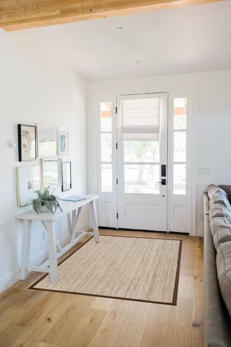 nuLOOM Elijah Farmhouse Seagrass Area Rug, 4x6, Brown in White Scandinavian Entryway