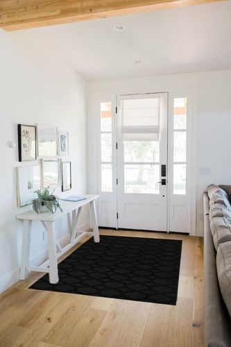 Garland Rug Sparta 4 ft. x 6 ft. Area Rug Black in White Scandinavian Entryway