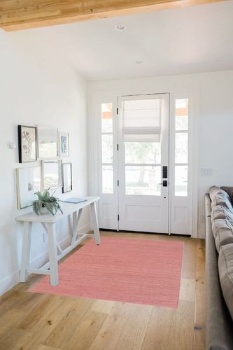 nuLOOM Elfriede Farmhouse Jute Blend Area Rug, 4x6, Pink in White Scandinavian Entryway