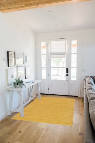 nuLOOM Elfriede Farmhouse Jute Blend Area Rug, 4x6, Yellow in White Scandinavian Entryway