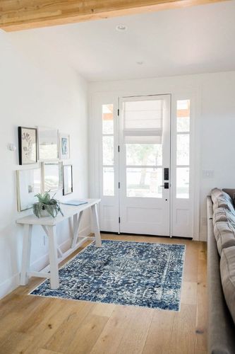 Morebes Vintage 4x6 Rug,Washable Kitchen Rug Non Slip,Soft Area Rug Medallion Entryway Rug Bathroom Mat,Indoor Accent Floor Chair Carpet for Entrance Coffee Table RV,Deep Blue in White Scandinavian Entryway