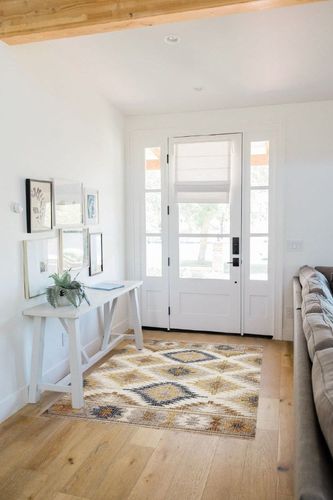 JHIQYVA Bohemian Distressed Vintage Area Rug for Living Room,Bedroom,Hallway,Entrance,Non-Slip,Non-Shedding,Easy to Clean,Soft Floor Decorative Rug,Yellow-Brown,4x6 Feet in White Scandinavian Entryway