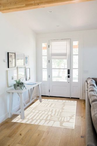 Abani Nuevo Collection Area Rug - Neutral Beige/Cream Abstract Design - 4'x6' - Easy to Clean - Durable for Kids & Pets - Non-Shedding - Medium Pile - Soft Feel - for Living Room, Bedroom & Office in White Scandinavian Entryway