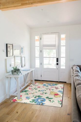BAGBAS Large Honey Bear and Tiger Rug for Winnie The Pooh Anime Rug, Non-Slip Bathroom Rugs, Kitchen Rugs Velvet Carpet Floor Mat Rugs for Bedroom (Honey Bear 4, 36"x24") in White Scandinavian Entryway
