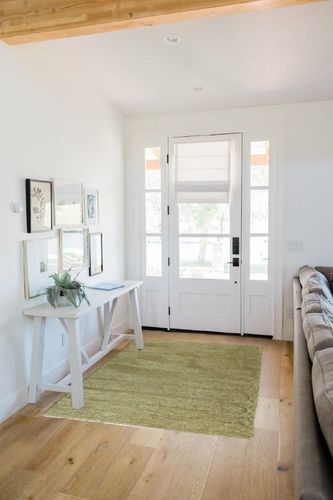 Alfa Rich 4x6 Area Rugs, Solid Green Rug, Cotton, Pet Friendly, Easy Clean, Washable Rug in White Scandinavian Entryway