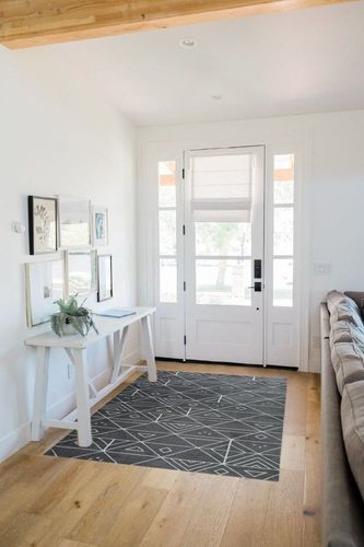 COZYLOOM 4x6 Area Rug Moroccan Indoor Entryway Floor Mat Vintage Boho Floor Cover Modern Geometric Area Rug for Living Room Bedroom Non Slip Non-Shedding Floor Carpet Retro Tribal Rug for Home Office in White Scandinavian Entryway