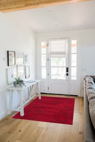 SAFAVIEH Adirondack Collection Accent Rug - 4' x 6', Red & Black, Modern Abstract Design, Non-Shedding & Easy Care, Ideal for High Traffic Areas in Entryway, Living Room, Bedroom (ADR117F) in White Scandinavian Entryway