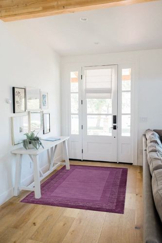 SAFAVIEH Impressions Collection Accent Rug - 4' x 6', Fuchsia & Purple, Handmade Wool, Ideal for High Traffic Areas in Entryway, Living Room, Bedroom (IM821A) in White Scandinavian Entryway
