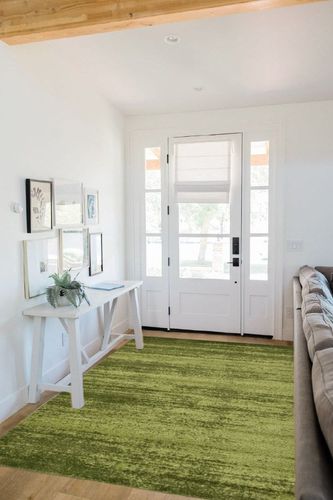 ‎Green/Hunter Green ‎Casual ‎Stain-resistant ‎Area Rug in White Scandinavian Entryway