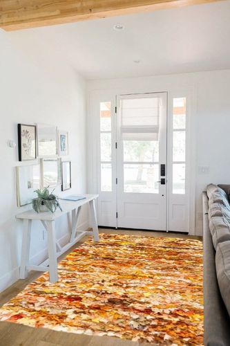 Bungalow Rose Messiah Hand-Tufted Gold/Yellow Shag Area Rug, Size: Rectangle 5' x 8' in White Scandinavian Entryway