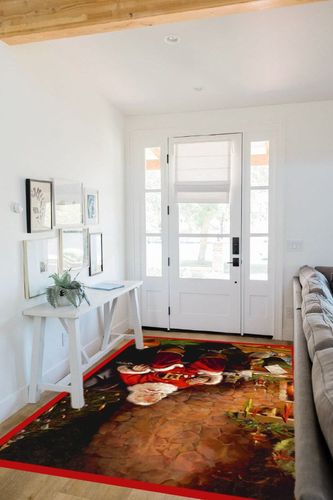 Milliken RJ McDonald Christmas Party Novelty Rug Rug Size: 5'4" x 7'8" in White Scandinavian Entryway