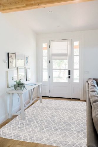 SAFAVIEH Metro Collection 5' x 8' GreyIvory MET994F Handmade Premium Wool Living Room Dining Bedroom Area Rug in White Scandinavian Entryway