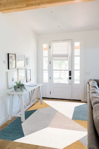 nuLOOM Raegan Modern Abstract Area Rug, 5x8, Light Grey in White Scandinavian Entryway