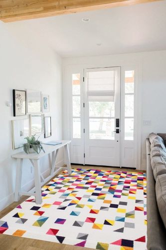 NuLOOM Takisha Triangle Area Rug, 5' x 8', Multi in White Scandinavian Entryway
