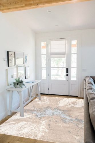 nuLOOM Cyn Contemporary Abstract Area Rug, 5x8, Beige in White Scandinavian Entryway