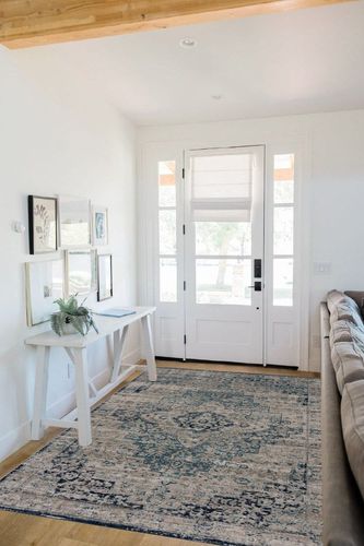 Bloom Rugs Traditional Blue Gray Area Rug - Vintage Boho 5x7 Rug for Living Room, Bedroom and Kitchen (5'3" x 7'6") in White Scandinavian Entryway