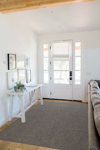 Furnish my Place Solid Color Rug - Gray, 5' x 8', Indoor/Outdoor Area Rug, Stain & Fade Resistant, Easy to Clean Carpet, Pets and Kids Friendly Rug, Area for Bedroom, Living Room, Wedding in White Scandinavian Entryway