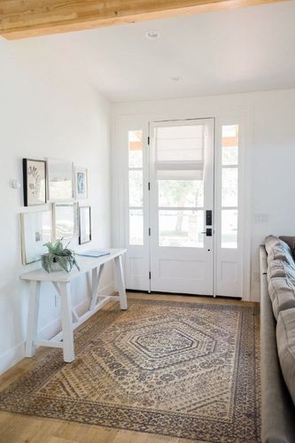 JONATHAN Y MDP501C-5 Boho Cottage Medallion 5 ft. x 8 ft. Area Rug, Bohemian, Vintage, Southwestern, Casual, Transitional, Office, Living Room, Family Room, Dining Room, Bedroom, Blue/White in White Scandinavian Entryway