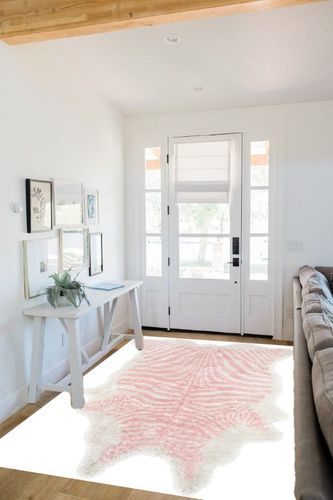 Novogratz by Momeni Rugs Kalahari Collection Area Rug, 5'0" x 7'6", Pink in White Scandinavian Entryway