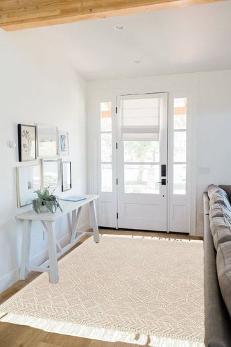 Mark&Day Area Rugs, 5x7 Staveley Bohemian/Global Bright Pink Area Rug, Cream/Pink/Ivory Carpet for Living Room, Bedroom or Kitchen (5' x 7'6") in White Scandinavian Entryway