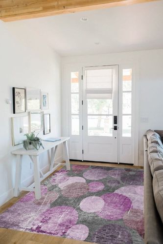 Addison Rugs Chantille ACN556 Red 5' x 7'6 Indoor Outdoor Area Rug, Stain Resistant, Machine Washable, Non Shedding, Bedroom, Living Room, Dining Room, Kitchen Rug in White Scandinavian Entryway