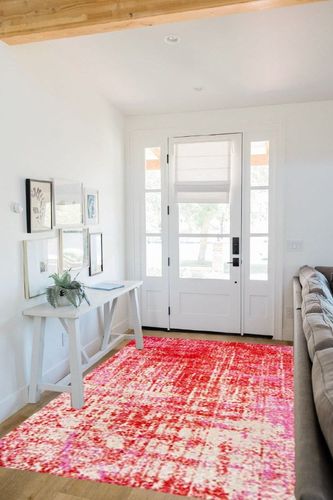 SAFAVIEH Adirondack Collection Area Rug - 5'1" x 7'6", Red & Gold, Modern Abstract Design, Non-Shedding & Easy Care, Ideal for High Traffic Areas in Living Room, Bedroom (ADR207R) in White Scandinavian Entryway