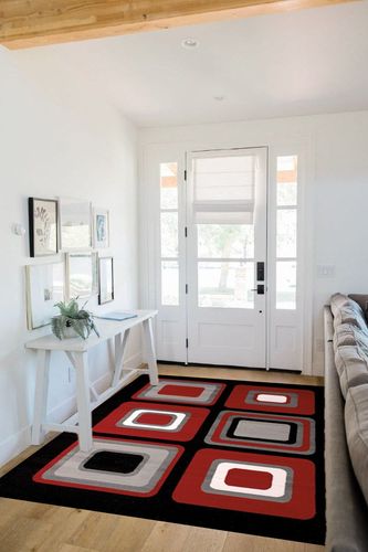 United Weavers Dallas Spaces Accent Rug in White Scandinavian Entryway