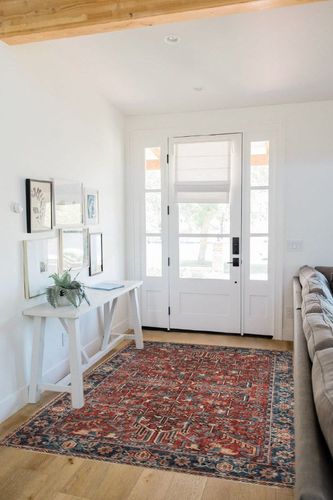 Valenrug Washable Rug 5x7 in White Scandinavian Entryway